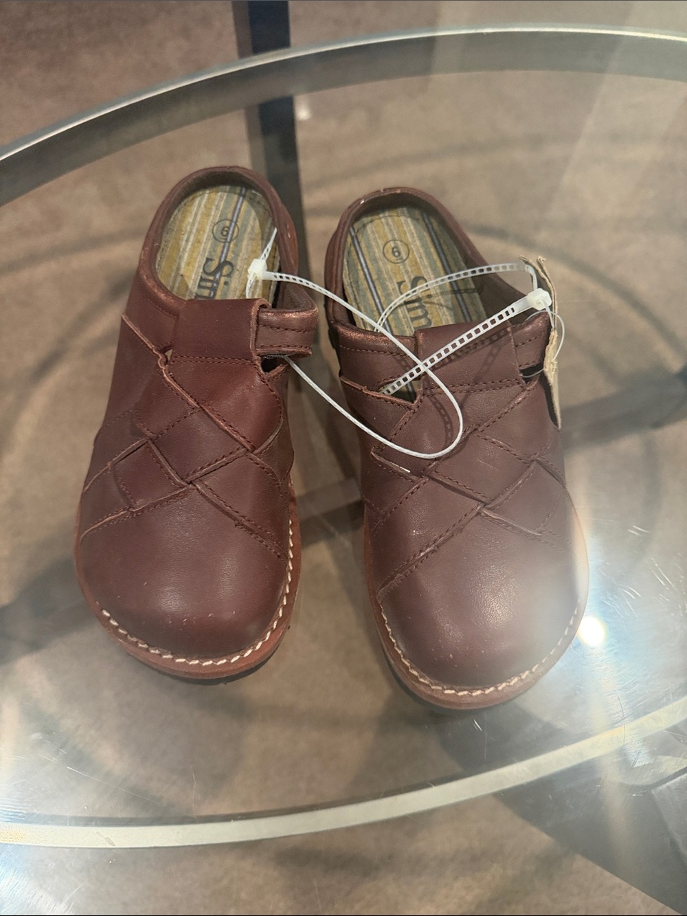 NWT Simple Brown Leather Slip-On Shoes